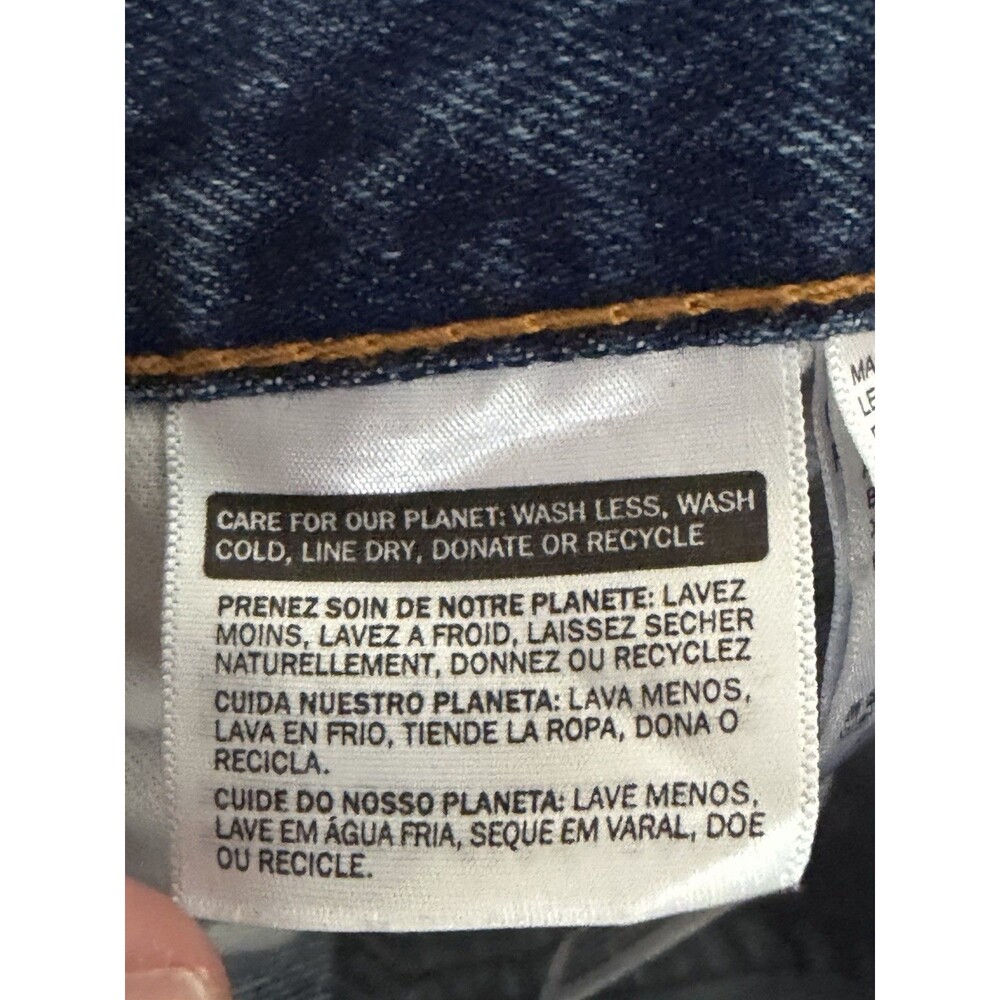 Levis 505 Jeans Mens 32x30 Straight Leg Regular Fit Dark Wash 100% Cotton Cowboy - Picture 9 of 14